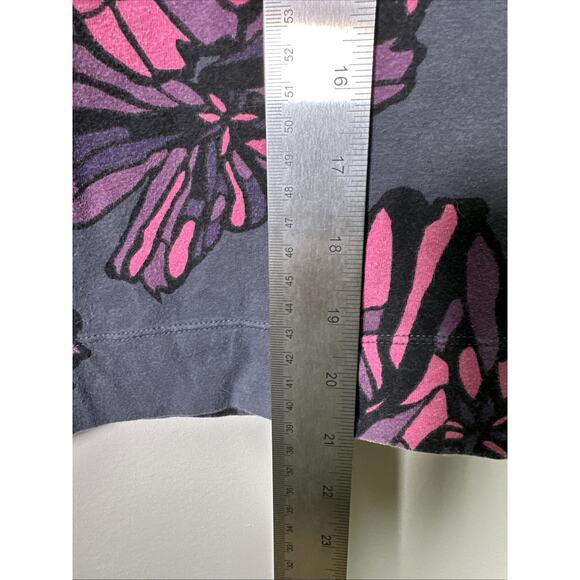 Old Navy Tank Top Womens M Babydoll Butterfly Gray‎ Purple Pink Y2K Cotton - Picture 7 of 8